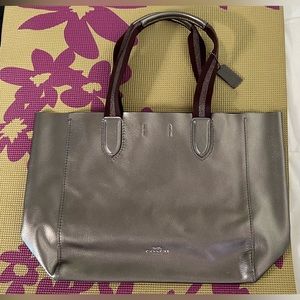 Coach Metallic Gray Derby Large Tote